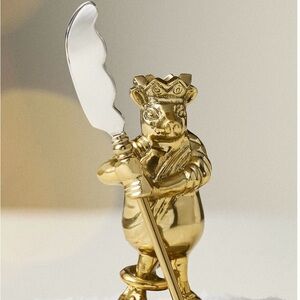 Anthropologie Gold Mouse King Cheese Knife